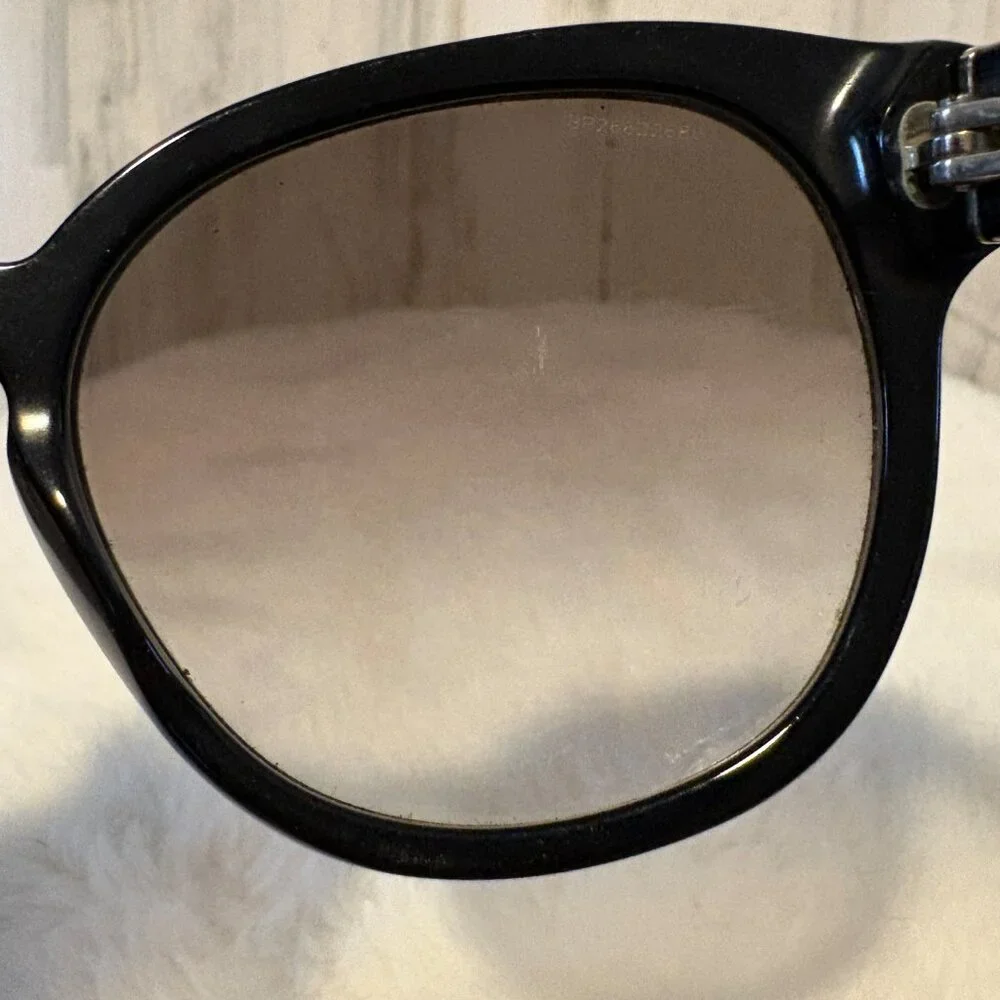 PRADA Round Sunglasses Black Frames Smoke Lens Designer Glasses